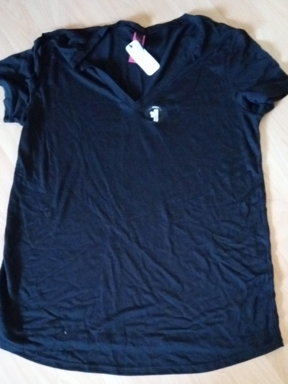 La SENZA Black V-Neck Short Sleeve Top
